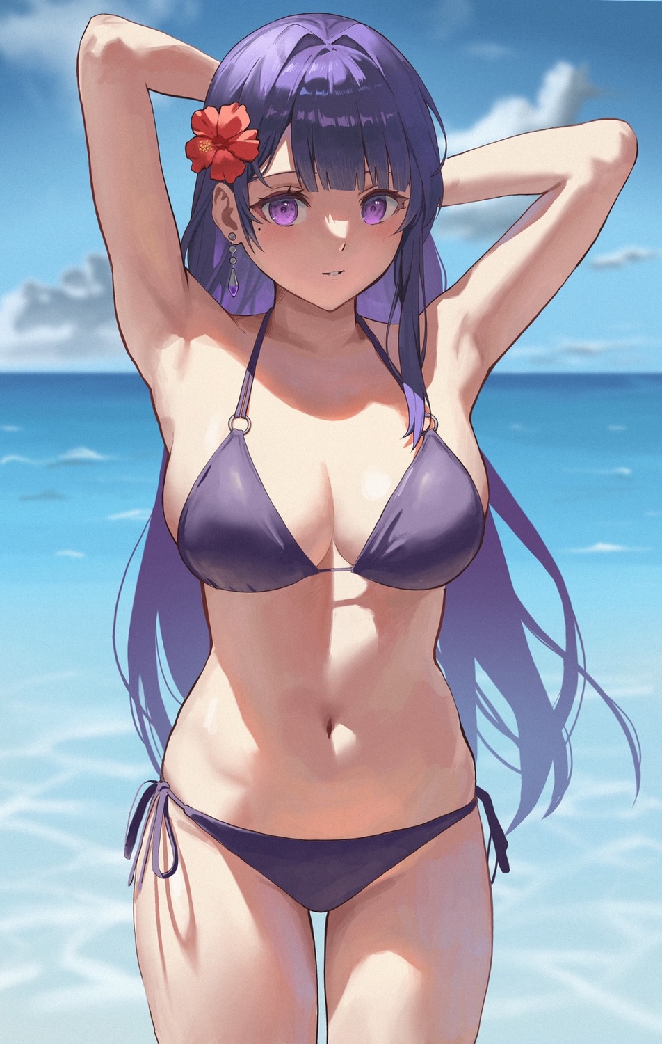 Anteiru Genshin Impact Raiden Shogun Bikini Swimsuits 1067811 Yande Re